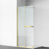 Walk-In Duschwand, 6 mm Sicherheitsglas, 2 Elemente, gleitend, Maße 100-120x200 cm, Mattgold, Benito