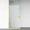 Walk-In Duschwand, 6 mm Sicherheitsglas, 2 Elemente, gleitend, Maße 100-120x200 cm, Mattgold, Benito