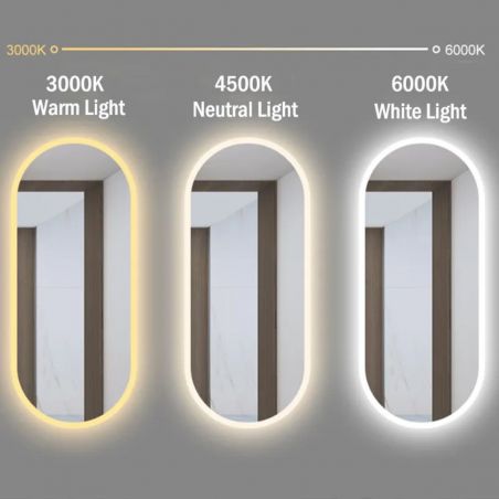 Led-Spiegel, Entgraten, 3 Farben, Touch, 5 mm, ultraflacher Goldrahmen, Maße 50x100-40x120 cm, Victoria
