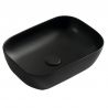 Waschbecken, Mattschwarz, Power Colour, Maße 45,5x 32 cm, Sanitärkeramik, Aufsatzmontage, Nicoli