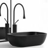 Waschbecken, Mattschwarz, Power Colour, Maße 45,5x 32 cm, Sanitärkeramik, Aufsatzmontage, Nicoli