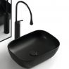 Waschbecken, Mattschwarz, Power Colour, Maße 45,5x 32 cm, Sanitärkeramik, Aufsatzmontage, Nicoli