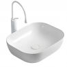 Waschbecken, Weiß Glänzend, Maße 45,5 x 32 cm, Sanitärkeramik, Aufsatzmontage, Nicoli