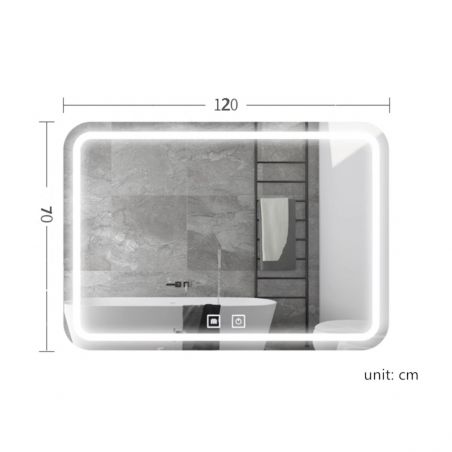 LED-Spiegel, goldener Rahmen, Anti-Beschlag, Touch-Taste, 3 Lichtfarben, Einstellbare Helligkeit, 60-70x80-150 cm, Feliz
