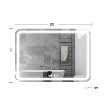 LED-Spiegel, schwarzer Rahmen, Anti-Beschlag, Touch-Taste, 3 Lichtfarben, Einstellbare Helligkeit, 60-70x80-90-150 cm, Feliz