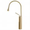 Waschbeckenarmatur Lost, Mattgold, 44 cm, mit Perlator, Aufsatzmontage