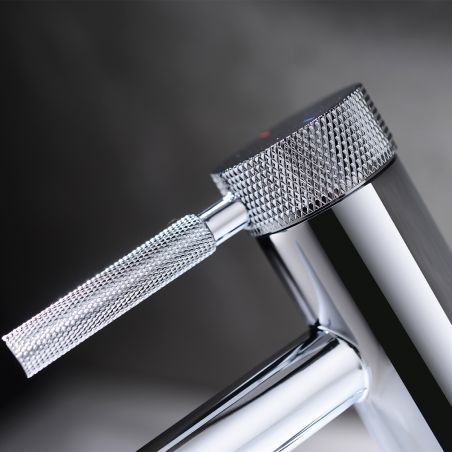 Waschbeckenarmatur EGO-Tiona Chrome, Waschbeckenmontage, Chrom, mit Perlator, außergewöhnliches Design