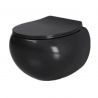 Toilettenschüssel, hängende Installation, Randlos, Mattschwarz, 47x45 cm, Site-Keramik, Duroplast-Deckel mit Soft Close, Roli