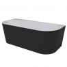 Freistehende Badewanne, Sanitäracryl, glänzend Weiß innen, glänzend Schwarz außen, 170x75 cm, Wärmedämmung, Joe