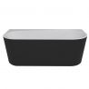 Freistehende Badewanne, Sanitäracryl, glänzend Weiß innen, glänzend Schwarz außen, 170x75 cm, Wärmedämmung, Joe