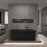 Freistehende Badewanne, Sanitäracryl, glänzend Schwarz, 170x75 cm, Wärmedämmung, Joe
