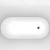 Freistehende Badewanne, Sanitäracryl, glänzend Weiß, 170x75 cm, Wärmedämmung, Agota