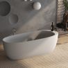 Freistehende Badewanne, Mineralkomposit, inklusive weißem Ventil, glänzend Weiß, 184x76 cm, Giulia Freistehende Badewanne, Mineralkomposit, inklusive weißem Ventil, glänzend Weiß, 184x76 cm, Giulia