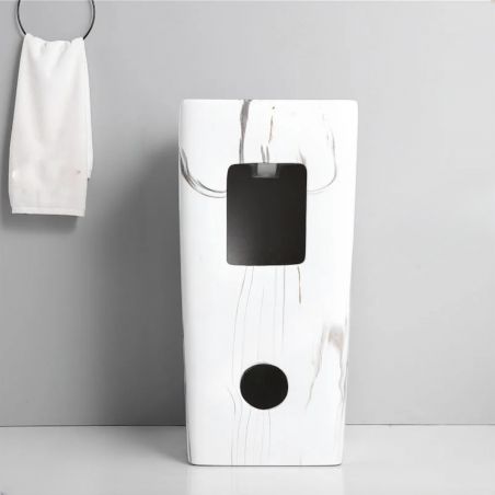 Standwaschbecken Imola Marble, mit Hahnloch, 40x40x85 cm, Bodenmontage, Sanitärkeramik