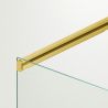 Duschkabine, fester Wand und Schiebetür, 6 mm Sicherheitsglas, 70x90 x100-160 cm,  Profil und Griff in Mattgold, Hanes
