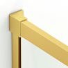 Duschkabine, fester Wand und Schiebetür, 6 mm Sicherheitsglas, 70x90 x100-160 cm,  Profil und Griff in Mattgold, Hanes