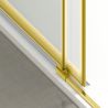 Duschkabine, fester Wand und Schiebetür, 6 mm Sicherheitsglas, 70x90 x100-160 cm,  Profil und Griff in Mattgold, Hanes