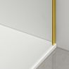 Duschkabine, fester Wand und Schiebetür, 6 mm Sicherheitsglas, 70x90 x100-160 cm,  Profil und Griff in Mattgold, Hanes