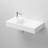Waschbecken, Mineralwerkstoff, Wandmontage, mit Hahnloch links, 85x47 cm, Veloce