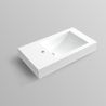 Waschbecken, Mineralwerkstoff, Wandmontage, mit Hahnloch links, 85x47 cm, Veloce