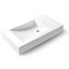 Waschbecken, Mineralwerkstoff, Wandmontage, mit Hahnloch rechts, 85x47 cm, Veloce