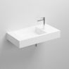 Waschbecken, Mineralwerkstoff, Wandmontage, mit Hahnloch rechts, 95x47 cm, Veloce