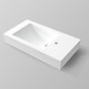 Waschbecken, Mineralwerkstoff, Wandmontage, mit Hahnloch rechts, 95x47 cm, Veloce