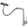 Küchenarmatur, ausziehbare Brause, 3 Sprüharten, 360° schwenkbarer Auslauf, mit Perlator, Edelstahl, Chrom, Safari