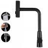Küchenarmatur, ausziehbare Brause, 3 Sprüharten, 360° schwenkbarer Auslauf, mit Perlator, Edelstahl, Schwarz, Safari