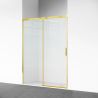 Duschtür, verschiebbar, transparent, 6 mm Sicherheitsglas, Größen zwischen 100–180 cm, mattgoldenes Profil, Hanes