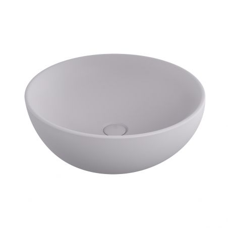 Waschbecken, Durchmesser 45 cm, Mattgrau, Power Colour, Aufsatzmontage, Sanitärkeramik, Molis