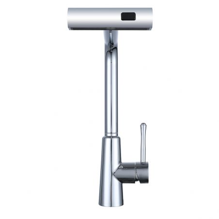 Küchenarmatur, ausziehbare Brause, 3 Sprüharten, 360° schwenkbarer Auslauf, mit Perlator, Edelstahl, Chrom, Safari