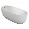 Freistehende Badewanne, Mineralkomposit, inklusive weißem Ventil, glänzend Weiß, 184x76 cm, Giulia Freistehende Badewanne, Mineralkomposit, inklusive weißem Ventil, glänzend Weiß, 184x76 cm, Giulia