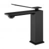 Waschbeckenarmatur Mattschwarz, mit Perlator, Waschbeckenmontage, Delos
