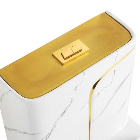 WC Lazio Marble, Rimless, 69x39 cm, integrierter Spülkasten, Weiß, Bodenmontage, Soft-Close Deckel, Royalty Line von Ego