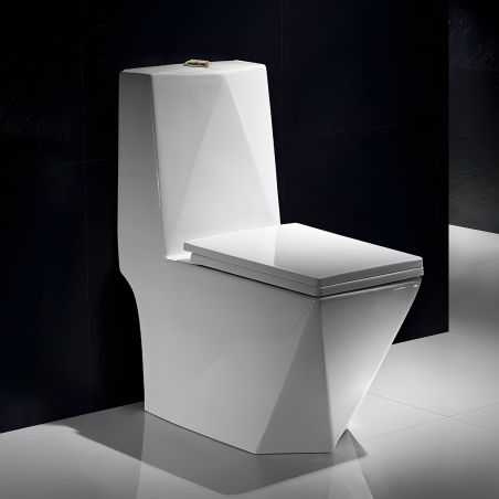 WC Enrico, SifonFlush, Weiß, 68x37 cm, Tank inklusive, Bodenmontage, Abdeckung mit Soft-Close inklusive
