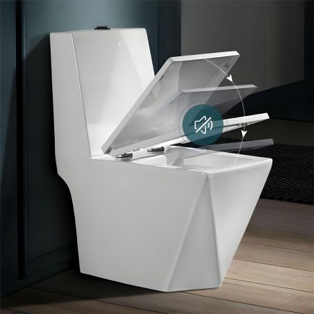 WC Enrico, SifonFlush, Weiß, 67x36 cm, Tank inklusive, Bodenmontage, Abdeckung mit Soft-Close inklusive