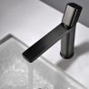 Waschbeckenarmatur Alano, Waschbeckenmontage, Mattschwarz, mit Neoperl-Perlator, außergewöhnliches Design