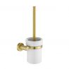 Toilettenbürste mit integriertem Halter, Wandmontage, Mattgold, Messing, Keramik, Apolo