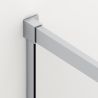 Duschkabine, fester Wand und Schiebetür, 6 mm Sicherheitsglas, 70-90 x 100-160 cm, Profil und Griff in Chrom, Hanes