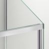 Duschkabine, fester Wand und Schiebetür, 6 mm Sicherheitsglas, 70-90 x 100-160 cm, Profil und Griff in Chrom, Hanes