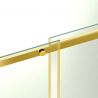 Duschkabine, fester Wand und Schiebetür, 8 mm Sicherheitsglas, Maße 80-90 x 120-140 cm, Mattgoldenes Profil, Giorgio