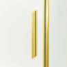 Duschkabine, fester Wand und Schiebetür, 8 mm Sicherheitsglas, Maße 80-90 x 120-140 cm, Mattgoldenes Profil, Giorgio