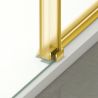 Duschkabine, fester Wand und Schiebetür, 8 mm Sicherheitsglas, Maße 80-90 x 120-140 cm, Mattgoldenes Profil, Giorgio