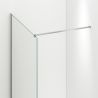 Duschwand für die Badewanne, feststehend, transparent, Chromprofile, Sicherheitsglas 8 mm, 80-90x150 cm, Nora