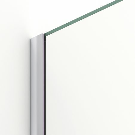 Walk-In Duschwand, 6 mm Sicherheitsglas, 2 Elemente, gleitend, Maße 100-120x200 cm, Chrom, Benito