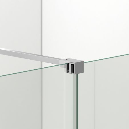 Walk-In Duschwand, 6 mm Sicherheitsglas, 2 Elemente, gleitend, Maße 100-120x200 cm, Chrom, Benito