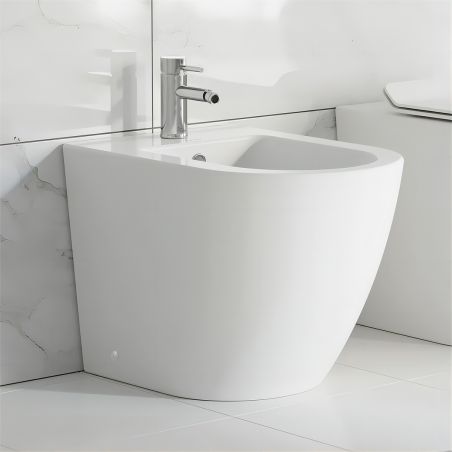 Bidet EGO Galo, Weiß, 55x36 cm, Bodenmontage, mit Überlauf