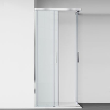 Duschkabine, 2 Schiebetüren, 6 mm Sicherheitsglas, 80-100 x 80-100 cm, Chromprofil, Medea