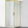 Duschkabine, 2 Schiebetüren, 6 mm Sicherheitsglas, 80-100 x 80-100 cm, mattgoldenes Profil, Medea